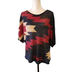 Lauren Ralph Lauren Linen Zig Zag Print Sweater